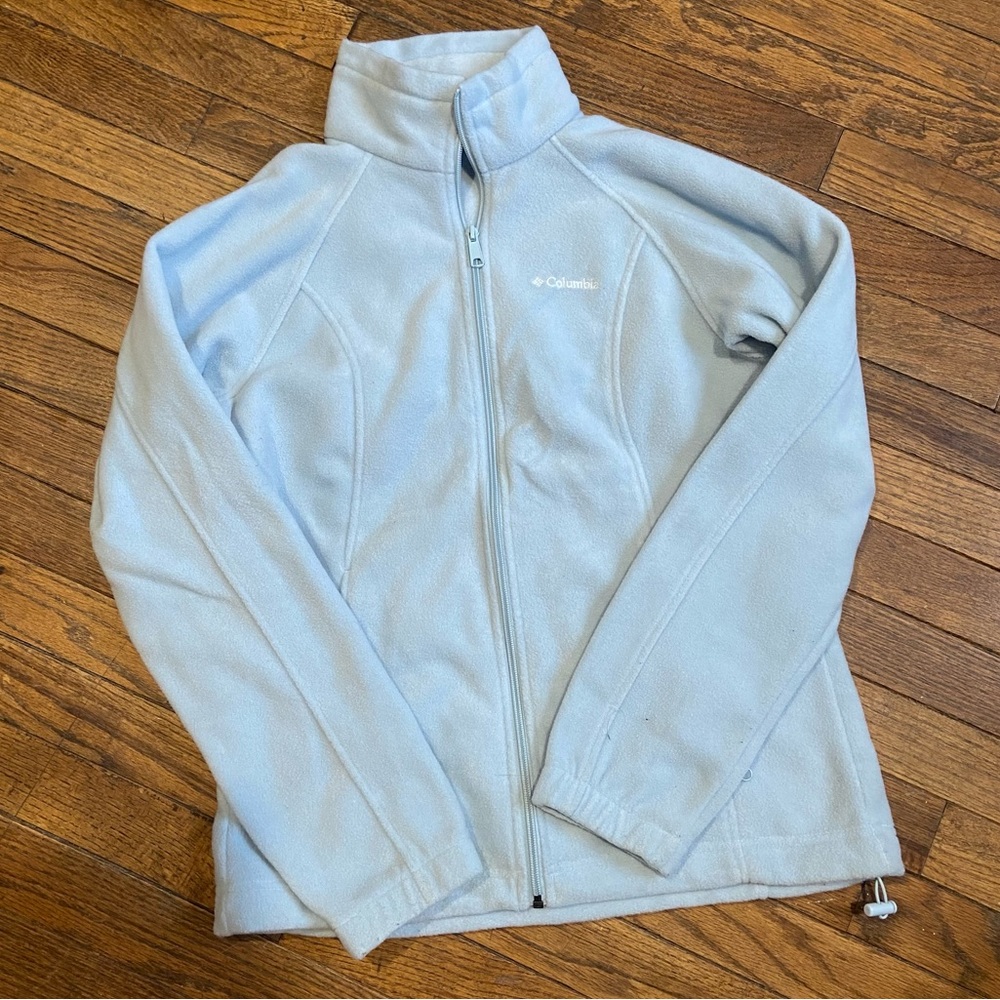 COLUMBIA: fleece, light blue, never worn